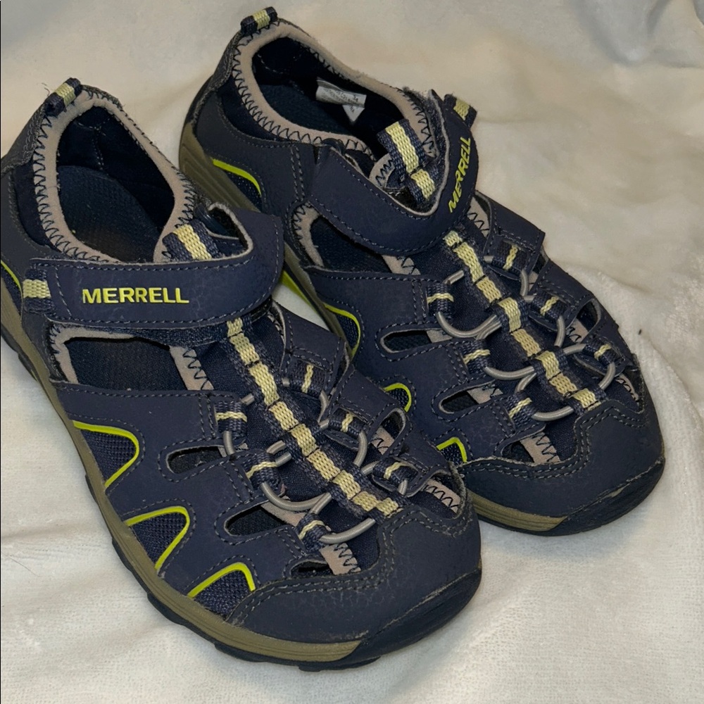 Merrell Dark Blue and Lime Hiking Sandals